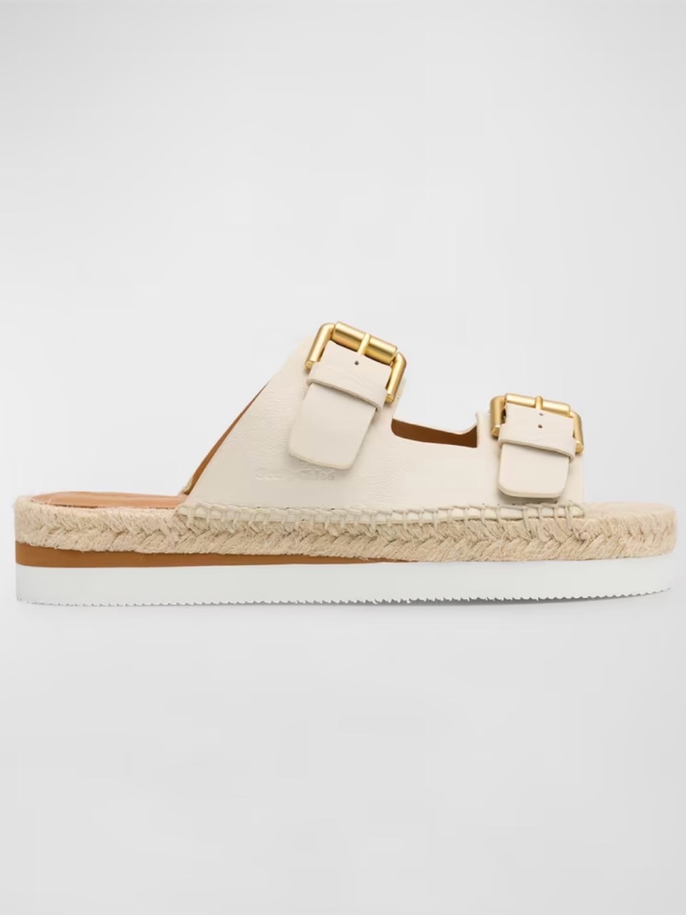 See by Chloé Pink/Beige Leather Buckle Espadrille Platform Sandals EU 42 $325